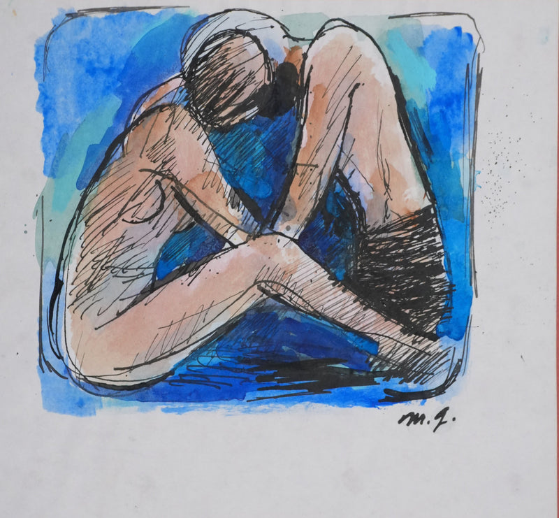 Maurice GENIS : Les amants, Dessin original signé