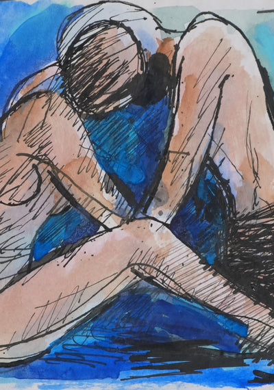 Maurice GENIS : Les amants, Dessin original signé