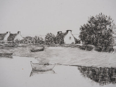 Salomon Alfred BOISECQ : La péninsule, Gravure originale signée