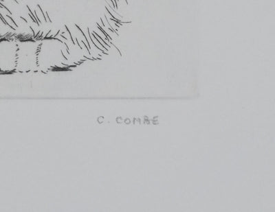 Camille COMBE : Le petit chat, Gravure originale signée