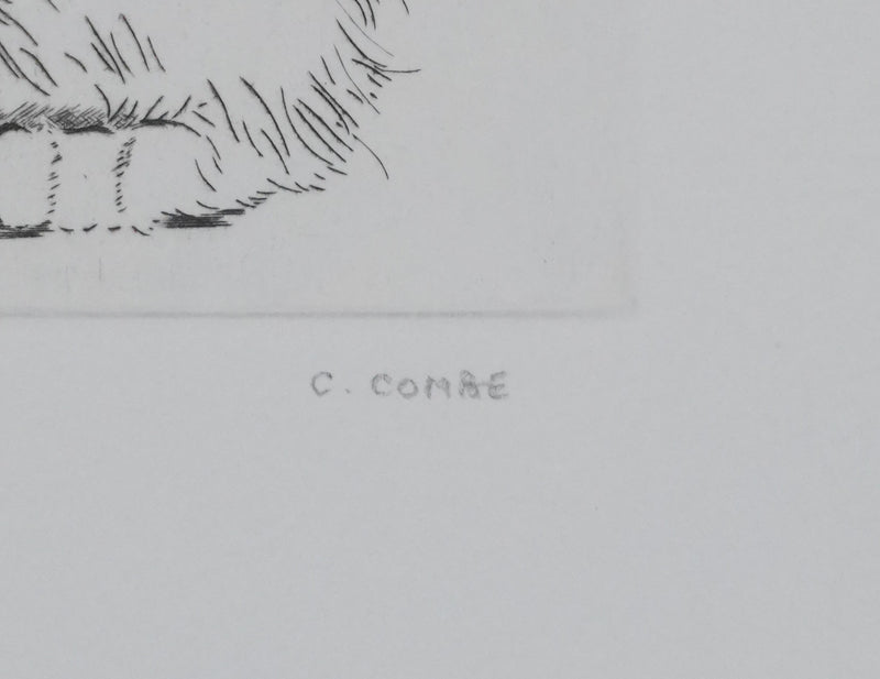 Camille COMBE : Le petit chat, Gravure originale signée