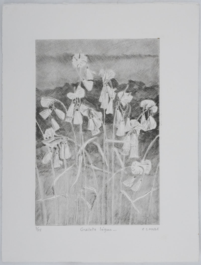 Camille COMBE : Grelots légers, Gravure originale signée