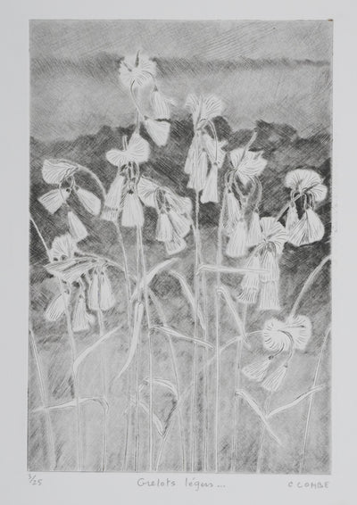 Camille COMBE : Grelots légers, Gravure originale signée