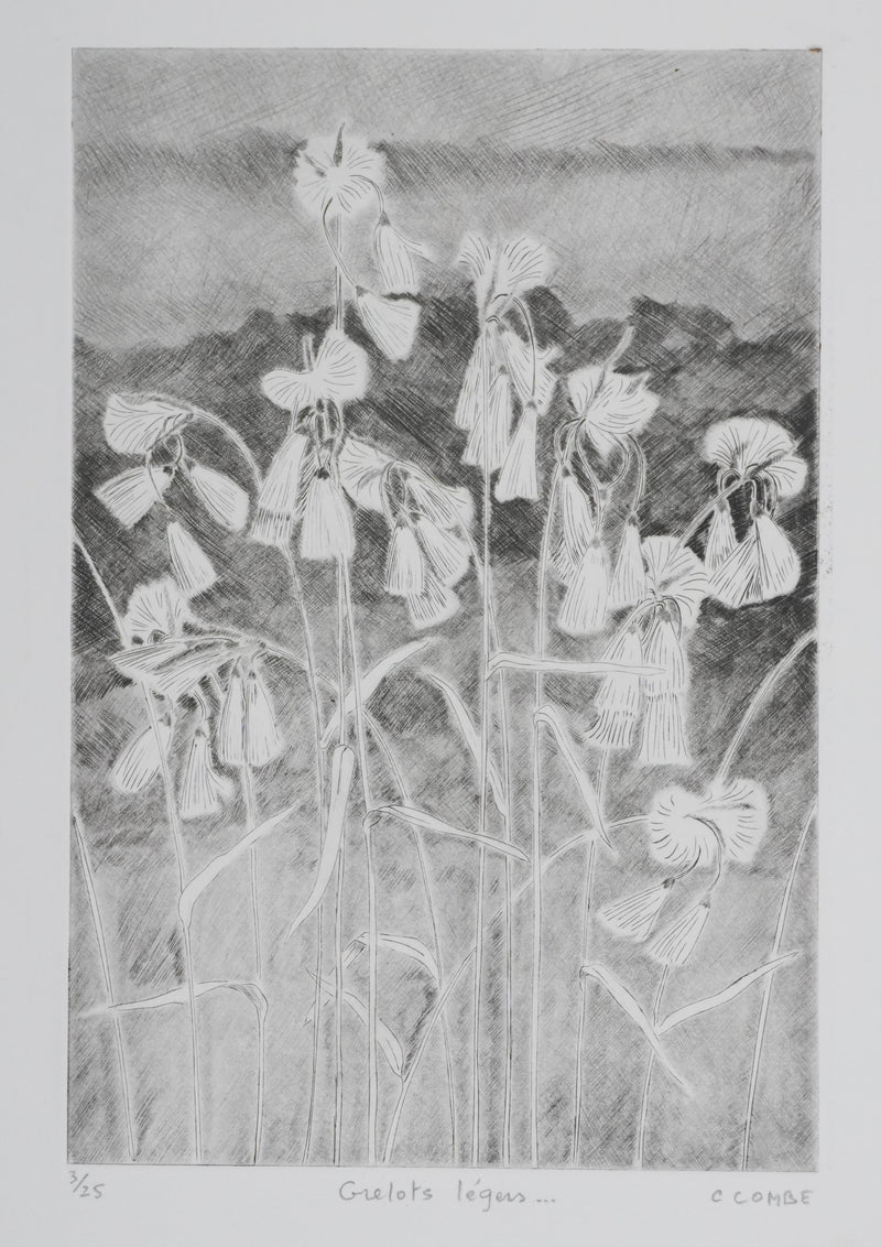 Camille COMBE : Grelots légers, Gravure originale signée