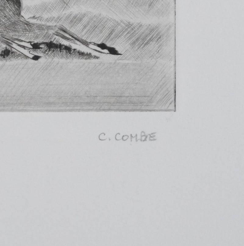 Camille COMBE : Quand bondissent les biches, Gravure originale signée