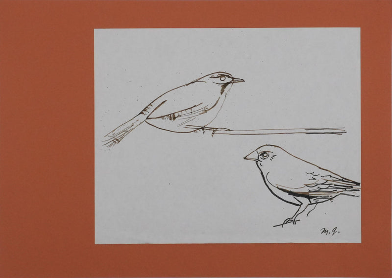 Maurice GENIS : Les petits moineaux, Dessin original signé