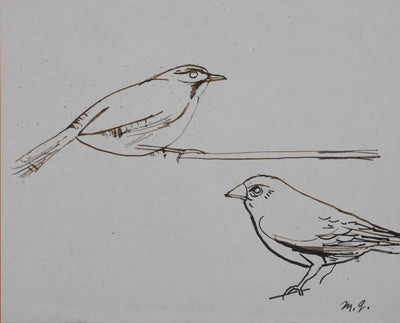 Maurice GENIS : Les petits moineaux, Dessin original signé