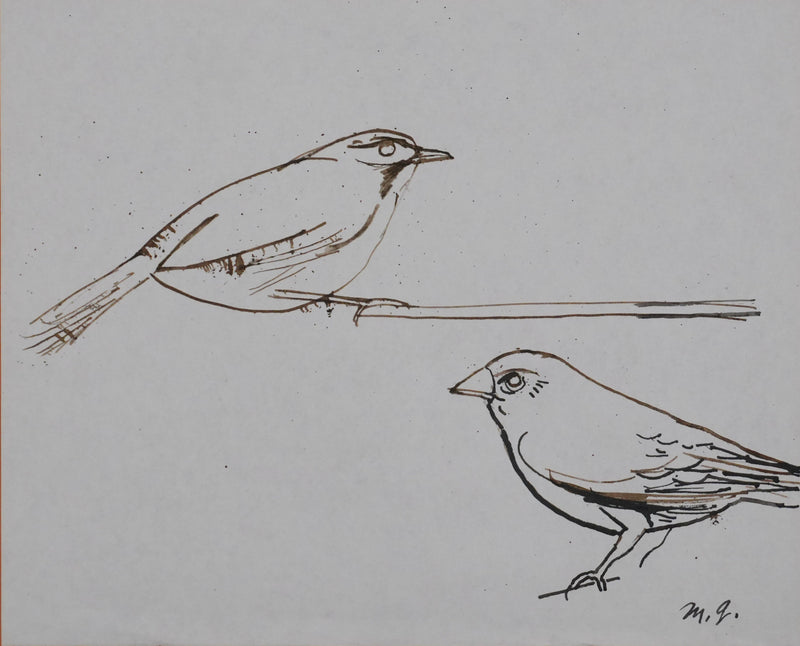 Maurice GENIS : Les petits moineaux, Dessin original signé