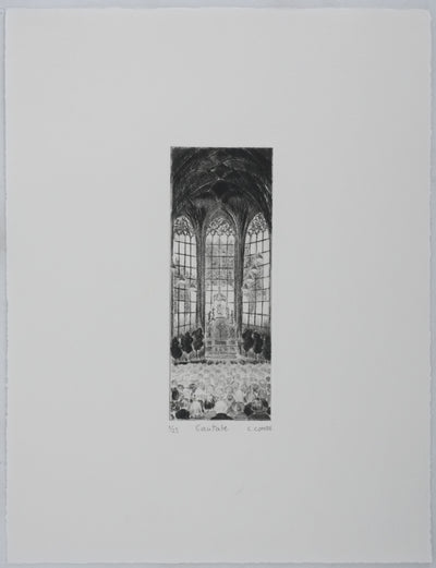 Camille COMBE : Cantate, Gravure originale signée