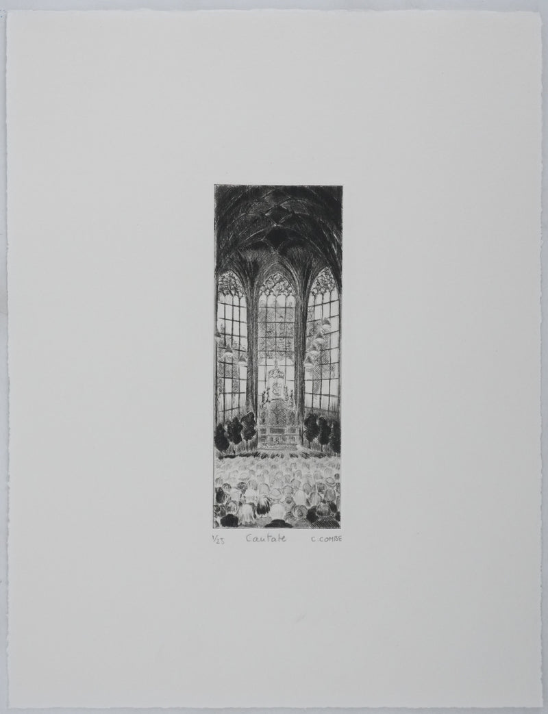 Camille COMBE : Cantate, Gravure originale signée