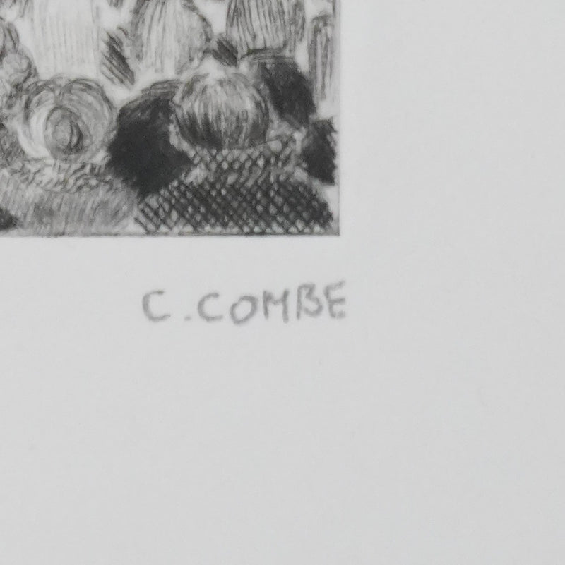 Camille COMBE : Cantate, Gravure originale signée