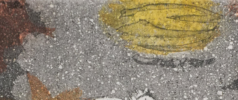 Colette PETTIER : La horde de chevaux au lac, Gravure originale signée