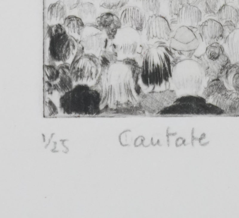 Camille COMBE : Cantate, Gravure originale signée