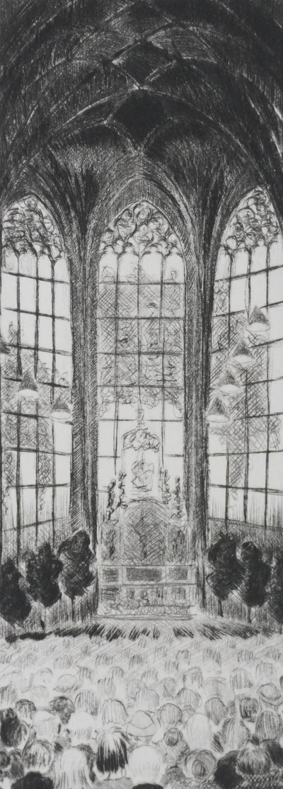 Camille COMBE : Cantate, Gravure originale signée