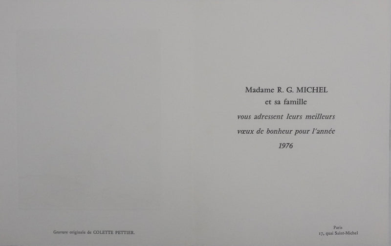 Colette PETTIER : La horde de chevaux au lac, Gravure originale signée