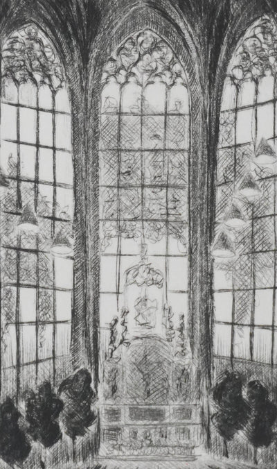 Camille COMBE : Cantate, Gravure originale signée