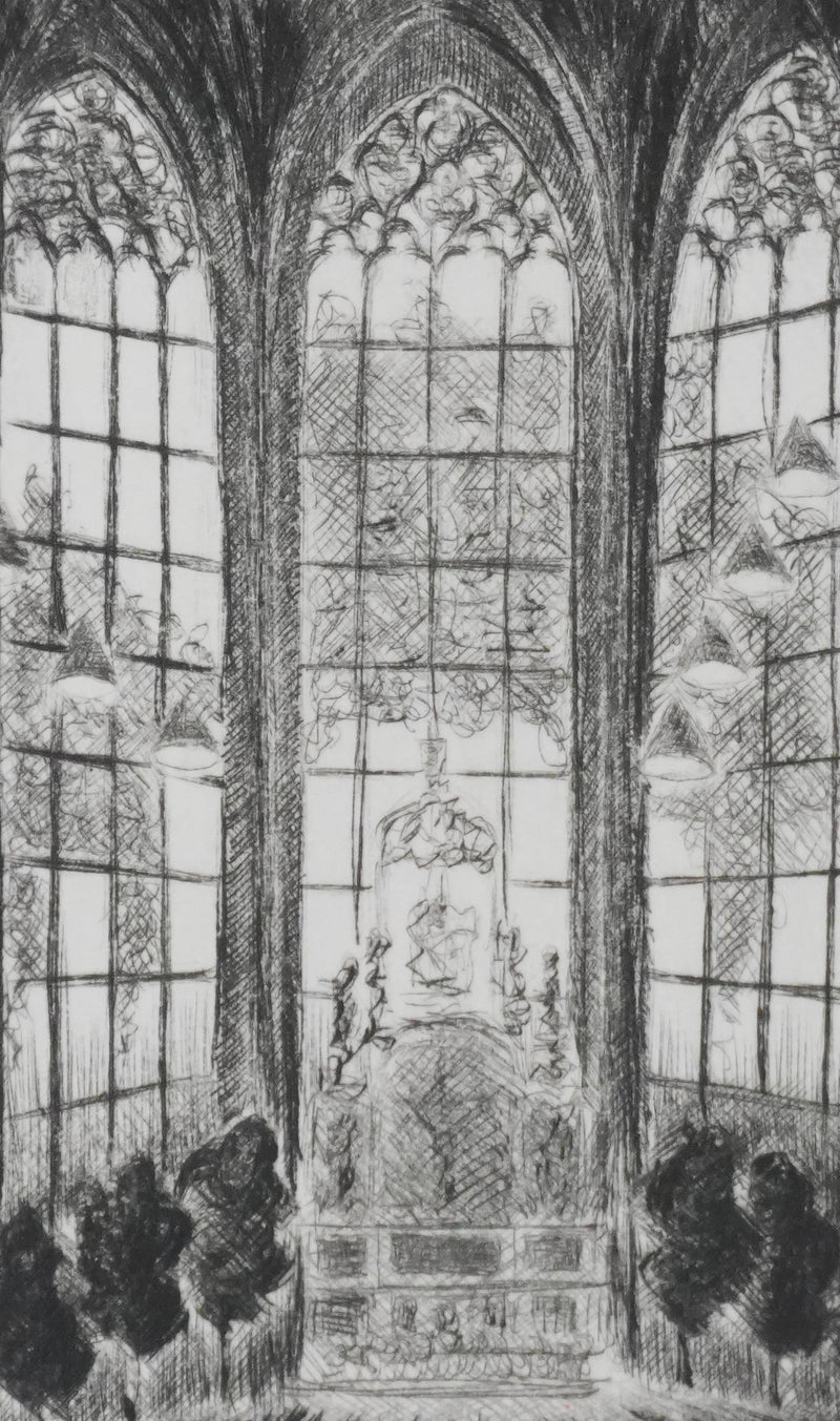 Camille COMBE : Cantate, Gravure originale signée