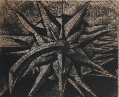 Brigitte COUDRAIN : La fleur fanée, Gravure originale signée