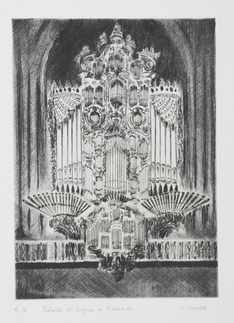 Camille COMBE : Prélude et fugue à Grenade, Gravure originale signée