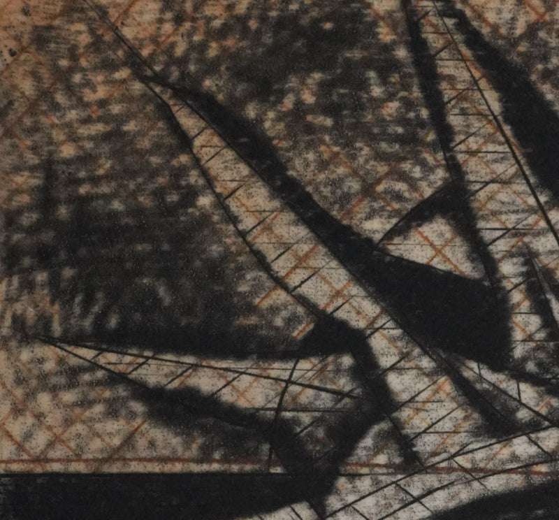 Brigitte COUDRAIN : La fleur fanée, Gravure originale signée