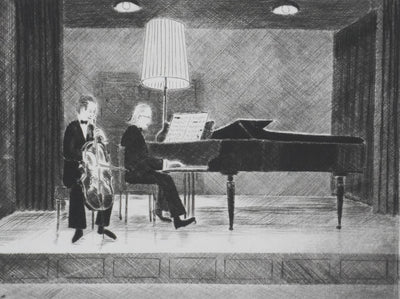 Camille COMBE : Sonate de Beethoven, Gravure originale signée