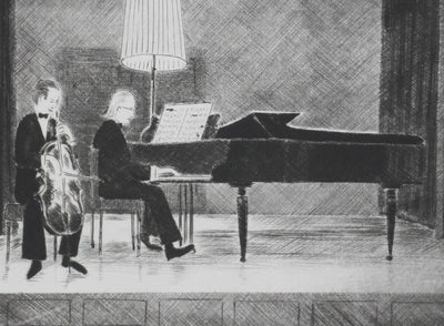Camille COMBE : Sonate de Beethoven, Gravure originale signée