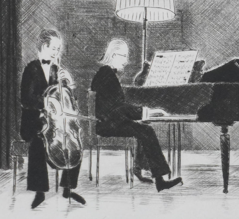 Camille COMBE : Sonate de Beethoven, Gravure originale signée