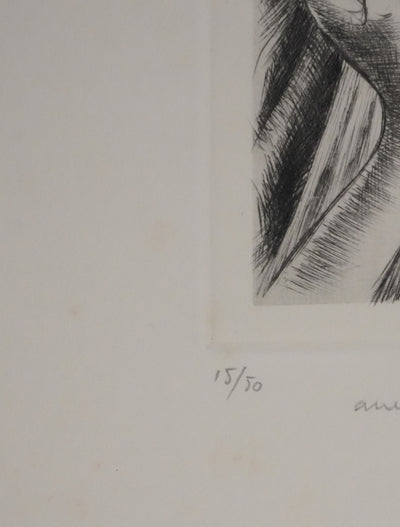 Maxime JUAN : La naissance de l'enfant divin, Gravure originale signée