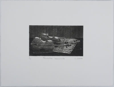Camille COMBE : Pénombre musicale, Gravure originale signée