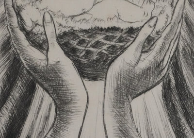 Maxime JUAN : La naissance de l'enfant divin, Gravure originale signée