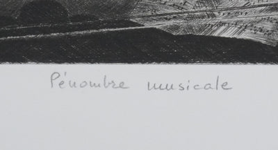 Camille COMBE : Pénombre musicale, Gravure originale signée