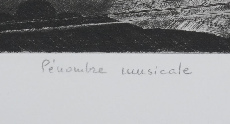 Camille COMBE : Pénombre musicale, Gravure originale signée