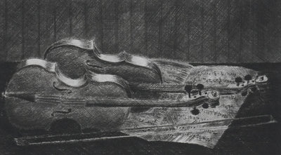 Camille COMBE : Pénombre musicale, Gravure originale signée