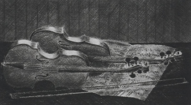 Camille COMBE : Pénombre musicale, Gravure originale signée
