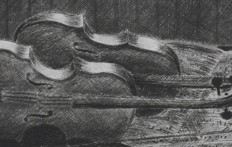 Camille COMBE : Pénombre musicale, Gravure originale signée