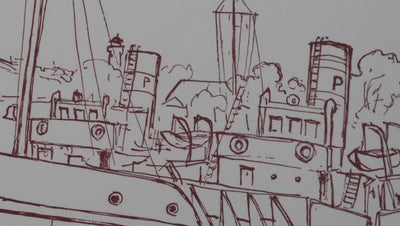 Maxime JUAN : Le port de la Rochelle, Lithographie originale signée