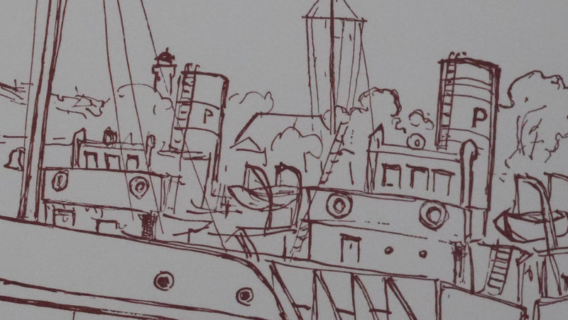 Maxime JUAN : Le port de la Rochelle, Lithographie originale signée