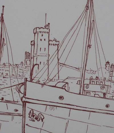 Maxime JUAN : Le port de la Rochelle, Lithographie originale signée