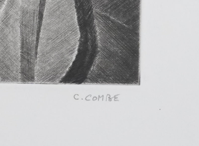 Camille COMBE : Chez le maitre luthier, Gravure originale signée