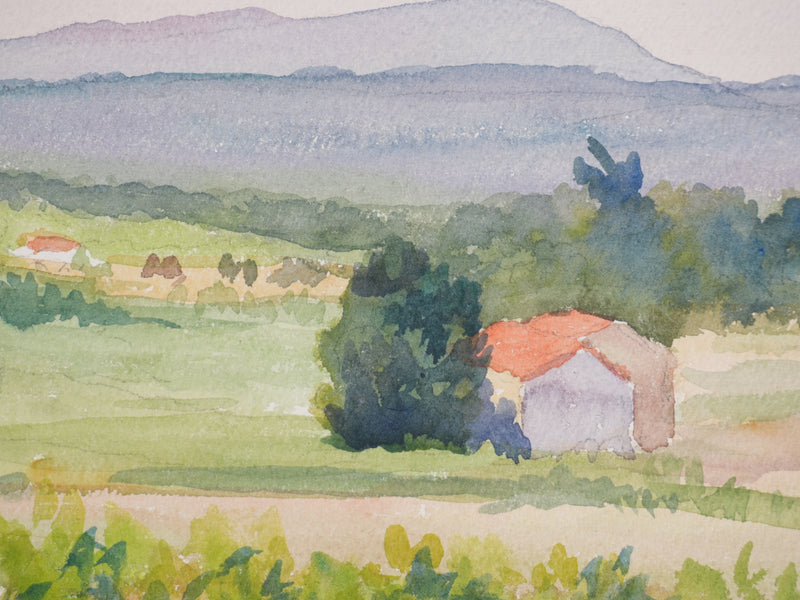Salomon Alfred BOISECQ : La petite route de campagne, Aquarelle originale signée