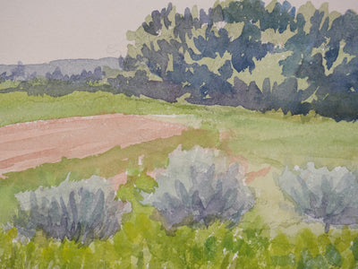 Salomon Alfred BOISECQ : La petite route de campagne, Aquarelle originale signée