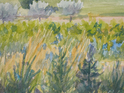 Salomon Alfred BOISECQ : La petite route de campagne, Aquarelle originale signée