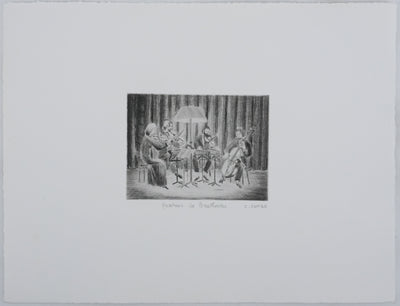 Camille COMBE : Quatuor de Beethoven, Gravure originale signée