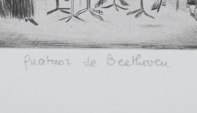 Camille COMBE : Quatuor de Beethoven, Gravure originale signée