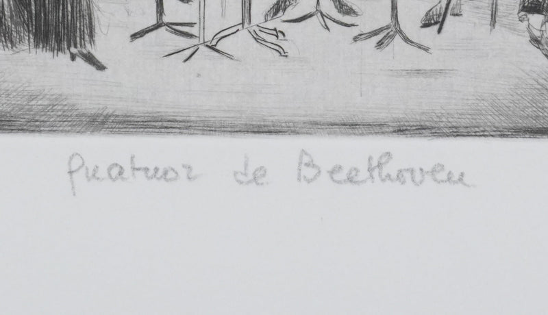 Camille COMBE : Quatuor de Beethoven, Gravure originale signée