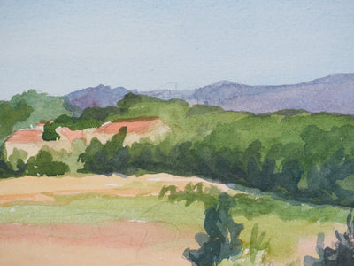 Salomon Alfred BOISECQ : Verdon, le village de Tourtour, Aquarelle originale signée