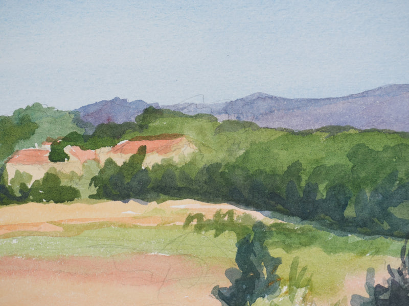 Salomon Alfred BOISECQ : Verdon, le village de Tourtour, Aquarelle originale signée