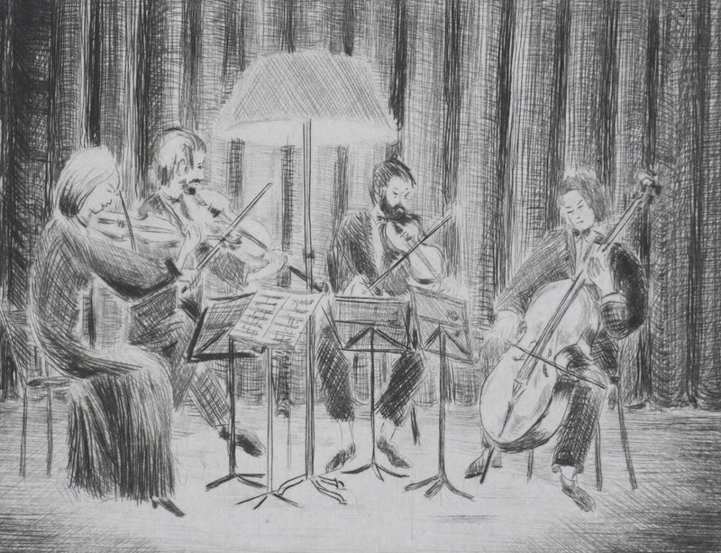 Camille COMBE : Quatuor de Beethoven, Gravure originale signée