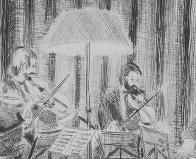 Camille COMBE : Quatuor de Beethoven, Gravure originale signée