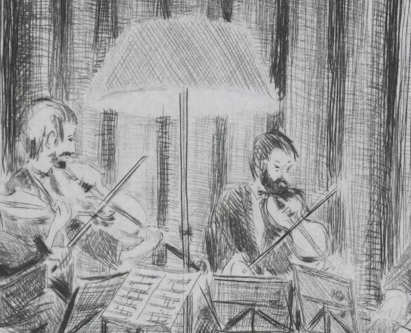 Camille COMBE : Quatuor de Beethoven, Gravure originale signée